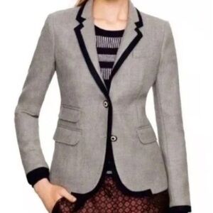 J. Crew Gray Blazer with Black Trim